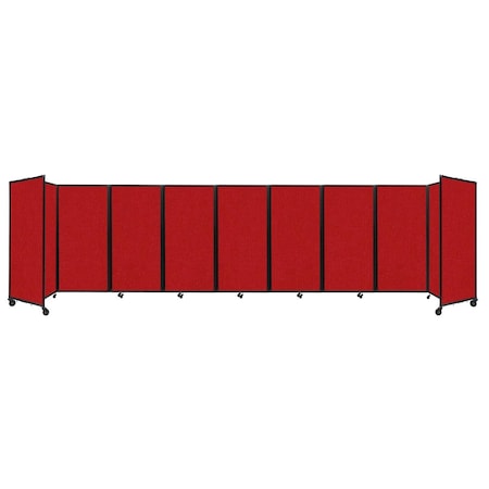 Versare Room Divider 360 Folding Portable Partition 25' x 6' Red Fabric 1172927
